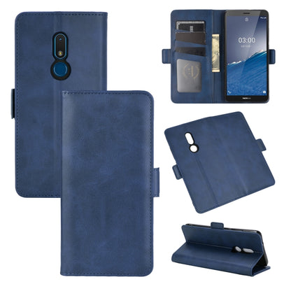 For Nokia C3 Dual-side Magnetic Buckle Horizontal Flip Leather Case with Holder & Card Slots & Wallet