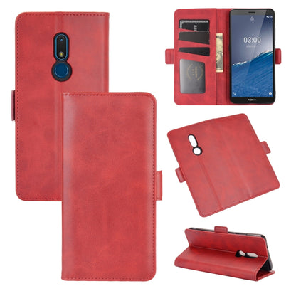 For Nokia C3 Dual-side Magnetic Buckle Horizontal Flip Leather Case with Holder & Card Slots & Wallet