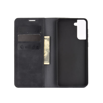 For Samsung Galaxy S21 Retro-skin Business Magnetic Suction Leather Case with Holder & Card Slots & Wallet