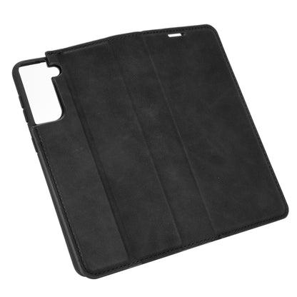 For Samsung Galaxy S21 Retro-skin Business Magnetic Suction Leather Case with Holder & Card Slots & Wallet