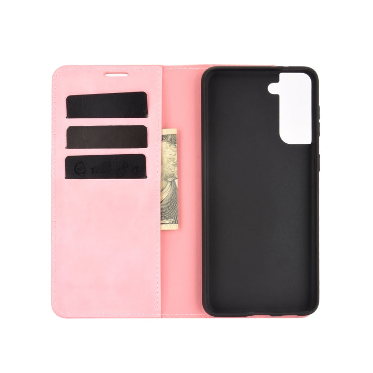 For Samsung Galaxy S21 Retro-skin Business Magnetic Suction Leather Case with Holder & Card Slots & Wallet, For Samsung Galaxy S21 5G