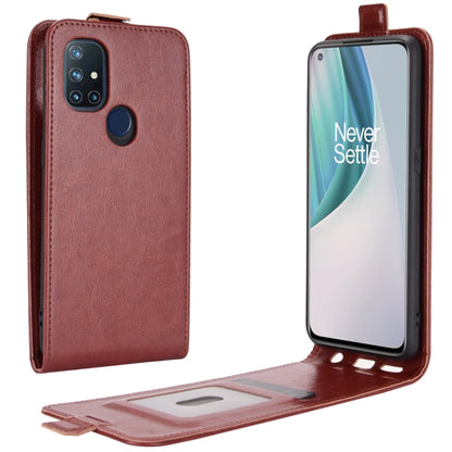 For OnePlus Nord N10 5G R64 Texture Single Vertical Flip Leather Protective Case with Card Slots & Photo Frame