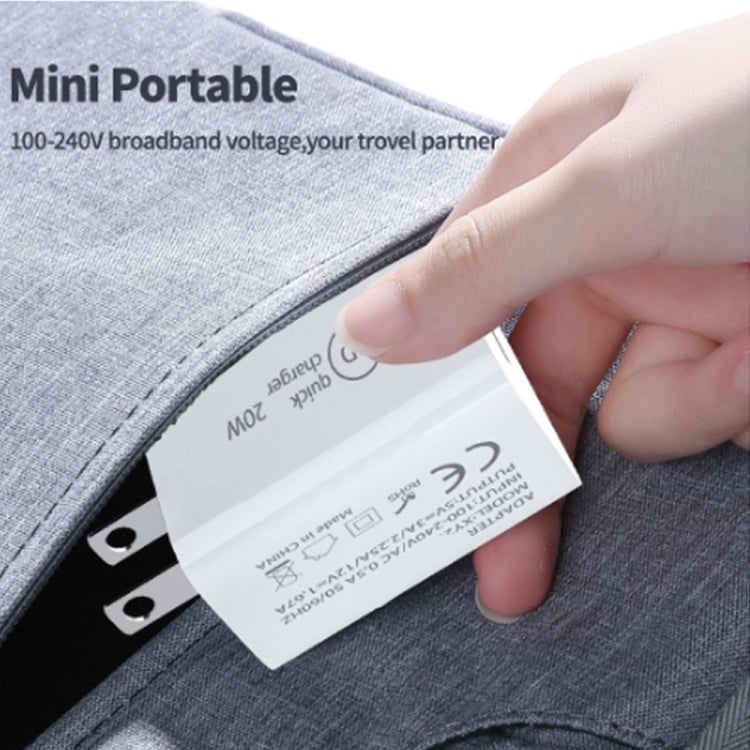 SDC-20W PD 20W Single USB-C / Type-C Interface Travel Charger, EU Plug, US Plug, UK Plug