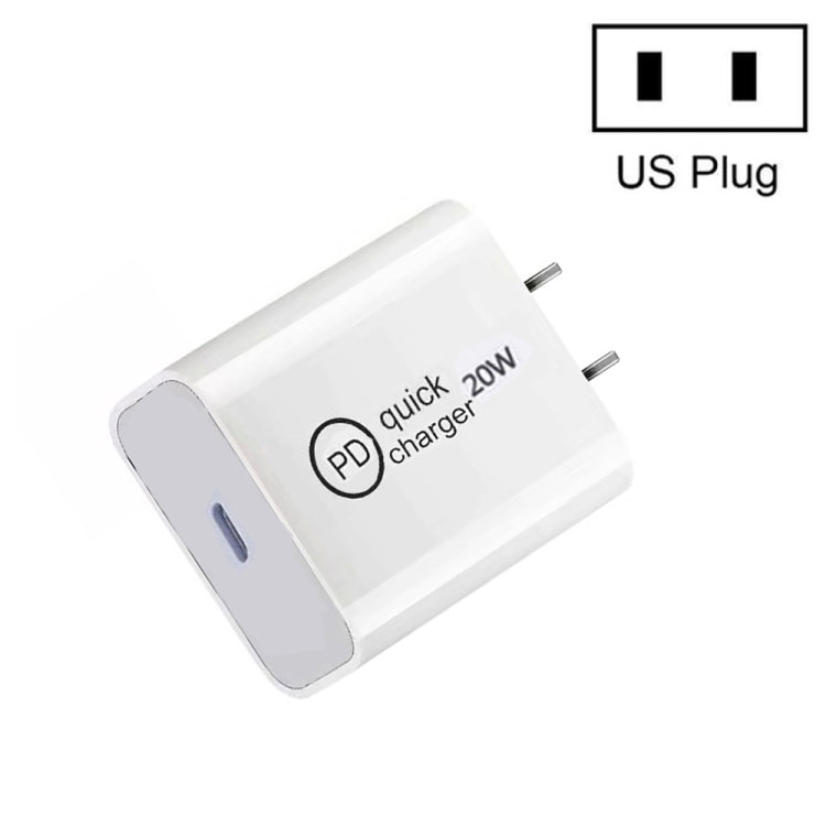 SDC-20W PD 20W Single USB-C / Type-C Interface Travel Charger, EU Plug, US Plug, UK Plug