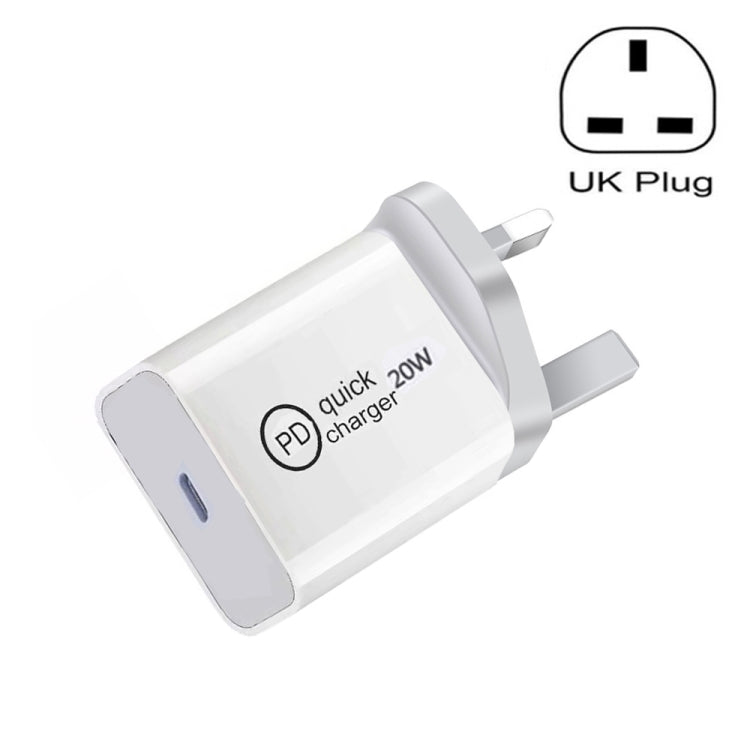 SDC-20W PD 20W Single USB-C / Type-C Interface Travel Charger, EU Plug, US Plug, UK Plug
