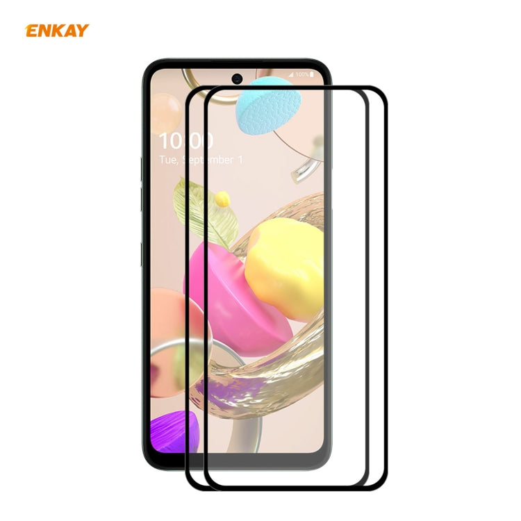 2 PCS ENKAY Hat-Prince Full Glue 0.26mm 9H 2.5D Tempered Glass Full Coverage Film