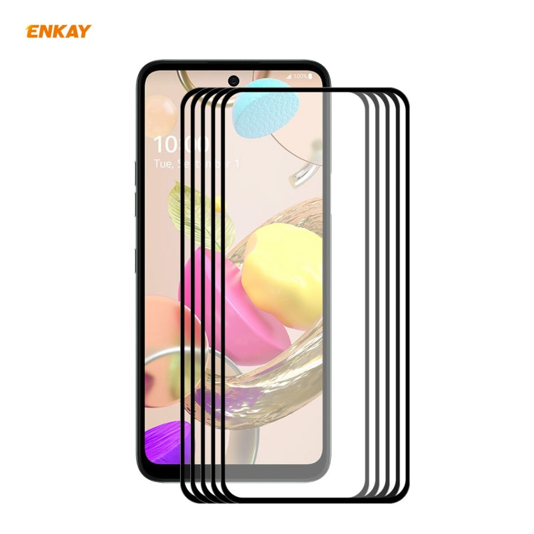 5 PCS ENKAY Hat-Prince Full Glue 0.26mm 9H 2.5D Tempered Glass Full Coverage Film