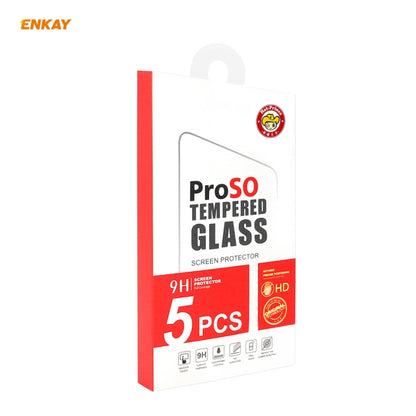 5 PCS ENKAY Hat-Prince Full Glue 0.26mm 9H 2.5D Tempered Glass Full Coverage Film, For LG K42 / K52 / K62, For Huawei P Smart 2021, For Nokia 3.4