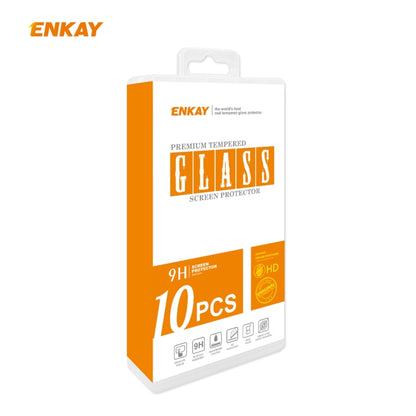 10 PCS ENKAY Hat-Prince Full Glue 0.26mm 9H 2.5D Tempered Glass Full Coverage Film