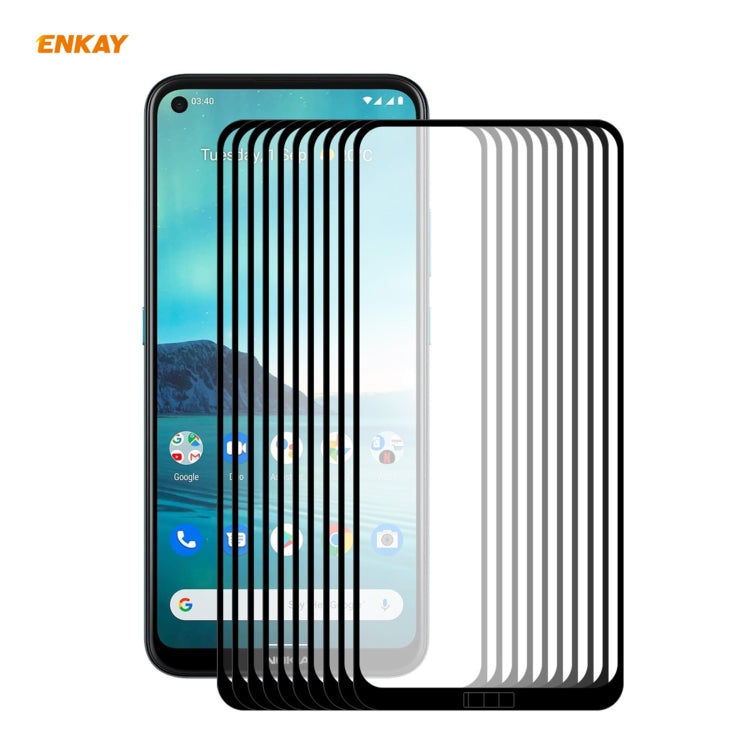 10 PCS ENKAY Hat-Prince Full Glue 0.26mm 9H 2.5D Tempered Glass Full Coverage Film