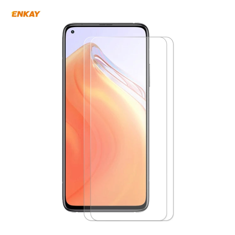 2 PCS ENKAY Hat-Prince 0.26mm 9H 2.5D Curved Edge Tempered Glass Film