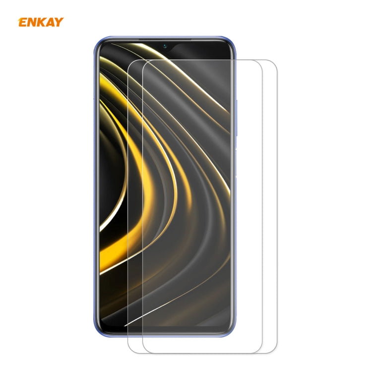 2 PCS ENKAY Hat-Prince 0.26mm 9H 2.5D Curved Edge Tempered Glass Film