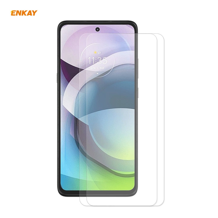 2 PCS ENKAY Hat-Prince 0.26mm 9H 2.5D Curved Edge Tempered Glass Film