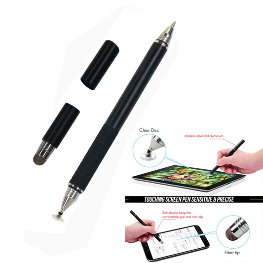 AT-12 3 in 1 Touch Screen Capacitive Pen with Common Writing Pen & Mobile Phone Writing Pen Function is Suitable for Apple / Huawei / Samsung