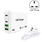 PD 100W Dual USB-C / Type-C + Dual USB 4-port Charger with Power Cable for Apple / Huawei / Samsung Laptop, EU Plug, US Plug, UK Plug