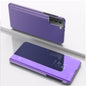 Plated Mirror Horizontal Flip Leather Case with Holder