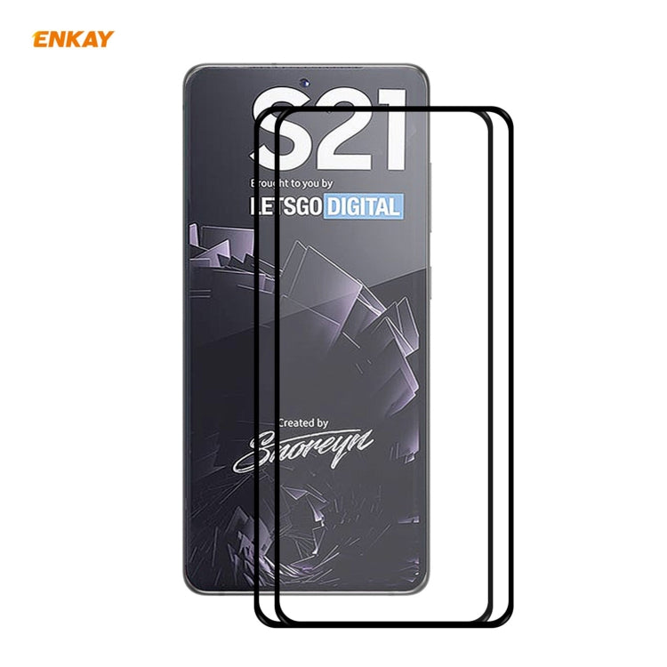 For Samsung Galaxy S30 ENKAY Hat-Prince Full Glue 0.26mm 9H 2.5D Tempered Glass Full Coverage Film Support Fingerprint Unlock