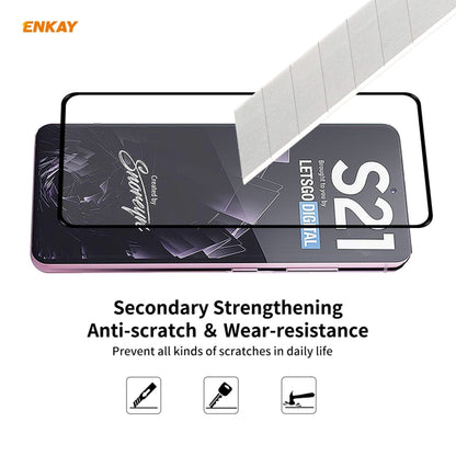 For Samsung Galaxy S30 ENKAY Hat-Prince Full Glue 0.26mm 9H 2.5D Tempered Glass Full Coverage Film Support Fingerprint Unlock