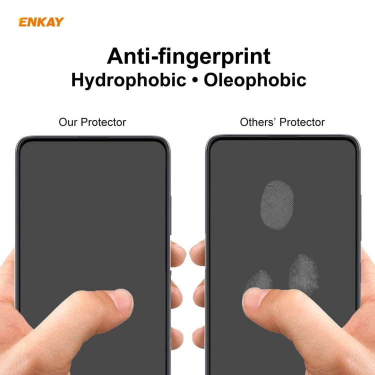 2 PCS ENKAY Hat-Prince Full Glue 0.26mm 9H 2.5D Tempered Glass Full Coverage Film