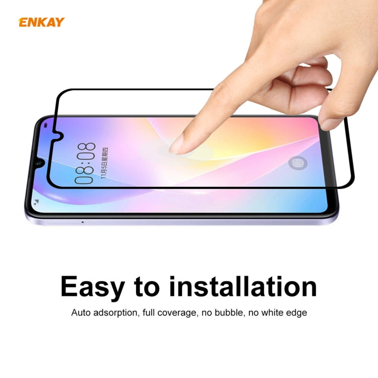 2 PCS ENKAY Hat-Prince Full Glue 0.26mm 9H 2.5D Tempered Glass Full Coverage Film