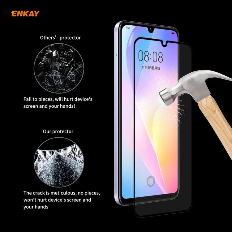 2 PCS ENKAY Hat-Prince Full Glue 0.26mm 9H 2.5D Tempered Glass Full Coverage Film