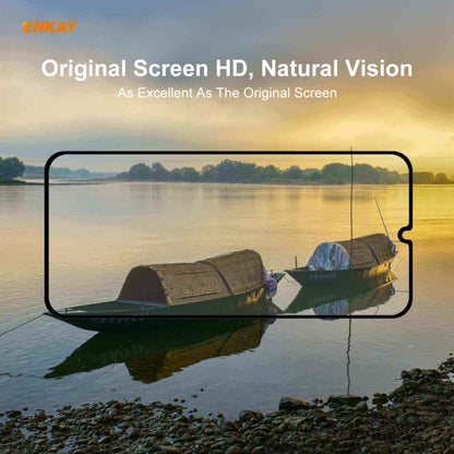 2 PCS ENKAY Hat-Prince Full Glue 0.26mm 9H 2.5D Tempered Glass Full Coverage Film