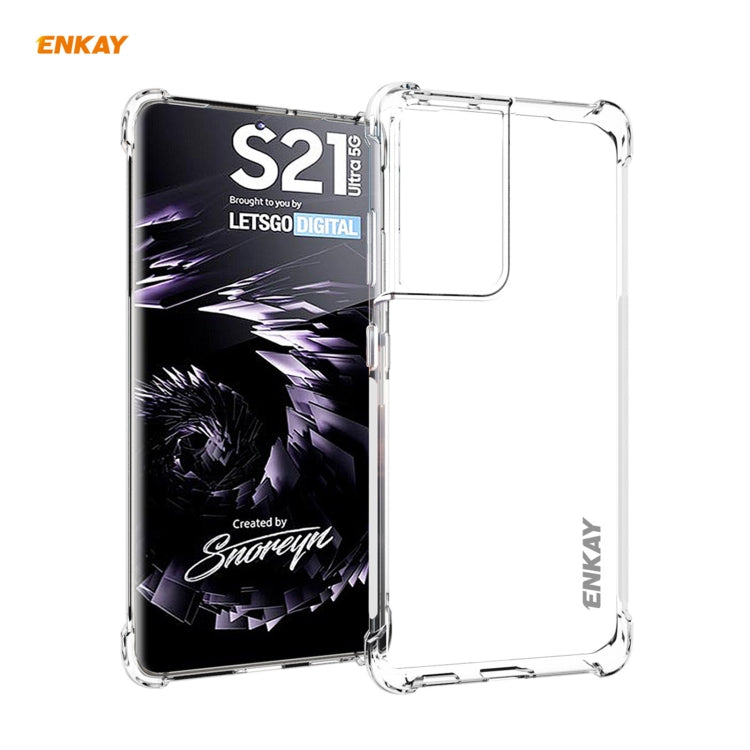 Hat-Prince ENKAY Clear TPU Shockproof Case Soft Anti-slip Cover, For Samsung Galaxy S21 5G, For Samsung Galaxy S21+ 5G, For Samsung Galaxy S21 Ultra 5G