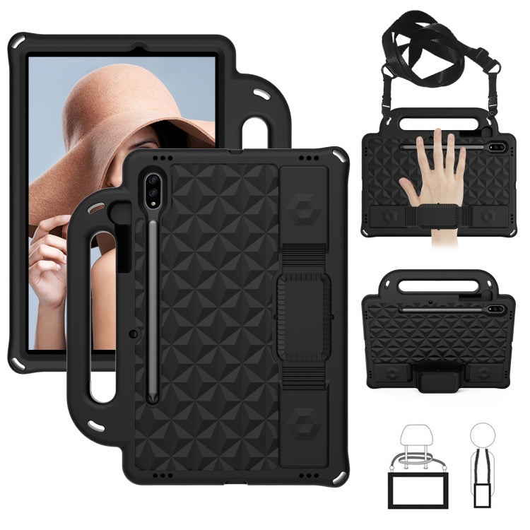 Diamond Series EVA Anti-Fall Shockproof Sleeve Protective Shell Case with Holder & Strap, For Galaxy Tab S8 / Galaxy Tab S7 T870/T875