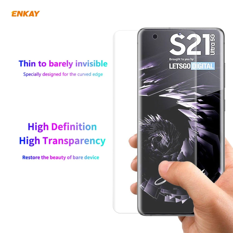 Hat-Prince ENKAY Clear TPU Shockproof Case Soft Anti-slip Cover + 3D Full Screen PET Curved Hot Bending HD Screen Protector Soft Film, Support Fingerprint Unlock