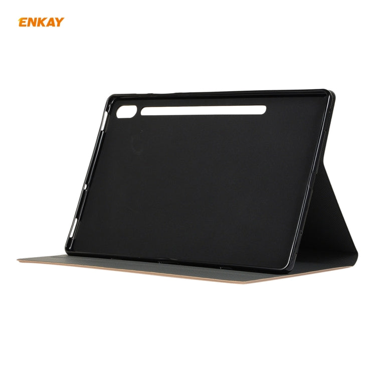 For Samsung Galaxy Tab S7 11.0 T870 / T875 ENKAY Horizontal Flip PU Leather + TPU Smart Case with Holder & Sleep / Wake-up Function