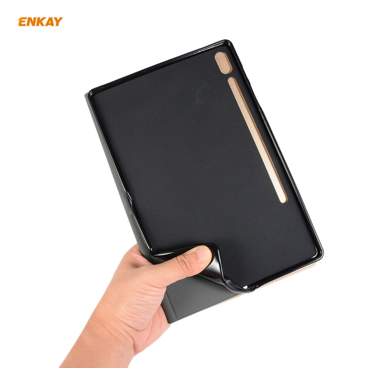 For Samsung Galaxy Tab S7 11.0 T870 / T875 ENKAY Horizontal Flip PU Leather + TPU Smart Case with Holder & Sleep / Wake-up Function