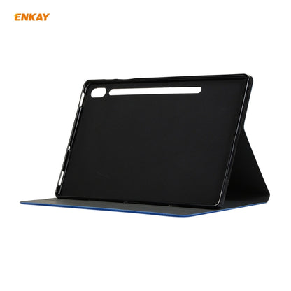 For Samsung Galaxy Tab S7 11.0 T870 / T875 ENKAY Coarse Cloth Pattern PU Leather + TPU Smart Case with Holder & Sleep / Wake-up Function, For Samsung Galaxy Tab S8 / Galaxy Tab S7 11.0 T870