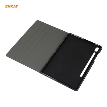 For Samsung Galaxy Tab S7 11.0 T870 / T875 ENKAY Coarse Cloth Pattern PU Leather + TPU Smart Case with Holder & Sleep / Wake-up Function