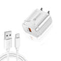 LZ-023 18W  QC3.0 USB Portable Travel Charger + 3A USB toType-C Data Cable, US Plug, Type-C Data Cable, US Plug