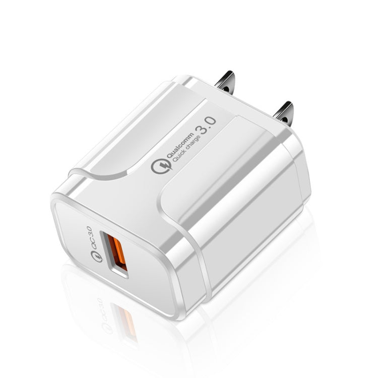 LZ-023 18W QC 3.0 USB Portable Travel Charger + 3A USB to Micro USB Data Cable, US Plug, Micro USB Data Cable, US Plug