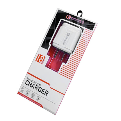 LZ-023 18W QC 3.0 USB Portable Travel Charger + 3A USB to Micro USB Data Cable, US Plug, Micro USB Data Cable, US Plug