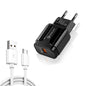 LZ-023 18W QC 3.0 USB Portable Travel Charger + 3A USB to Micro USB Data Cable, EU Plug, Micro USB Data Cable, EU Plug