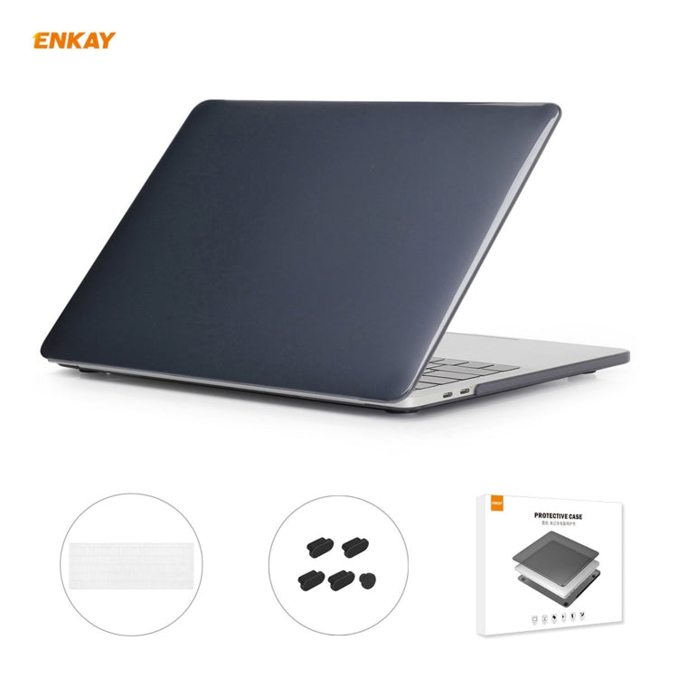 ENKAY 3 in 1 Crystal Laptop Protective Case + EU Version TPU Keyboard Film + Anti-dust Plugs Set for MacBook Pro 13.3 inch A1706 / A1989 / A2159 (with Touch Bar)