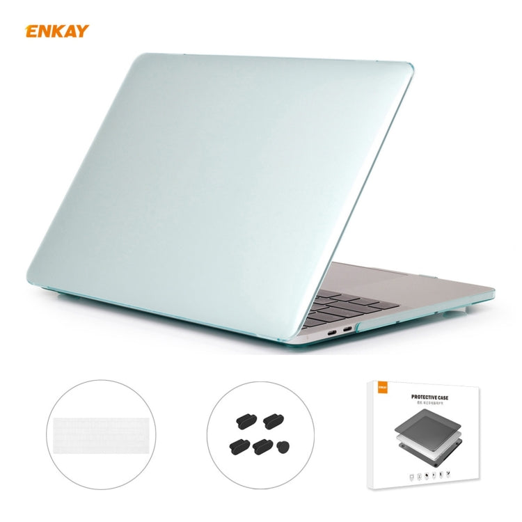 ENKAY 3 in 1 Crystal Laptop Protective Case + EU Version TPU Keyboard Film + Anti-dust Plugs Set for MacBook Pro 13.3 inch A1706 / A1989 / A2159 (with Touch Bar)