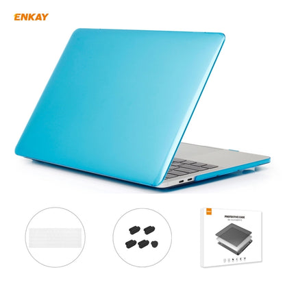 ENKAY 3 in 1 Crystal Laptop Protective Case + EU Version TPU Keyboard Film + Anti-dust Plugs Set for MacBook Pro 13.3 inch A1706 / A1989 / A2159 (with Touch Bar)