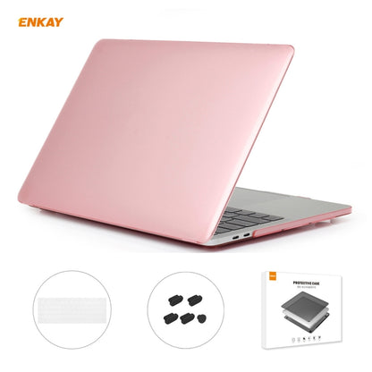 ENKAY 3 in 1 Crystal Laptop Protective Case + EU Version TPU Keyboard Film + Anti-dust Plugs Set for MacBook Pro 13.3 inch A1706 / A1989 / A2159 (with Touch Bar)