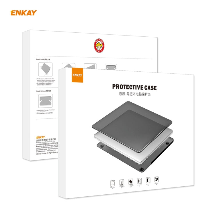 ENKAY 3 in 1 Crystal Laptop Protective Case + EU Version TPU Keyboard Film + Anti-dust Plugs Set for MacBook Pro 13.3 inch A1706 / A1989 / A2159 (with Touch Bar)