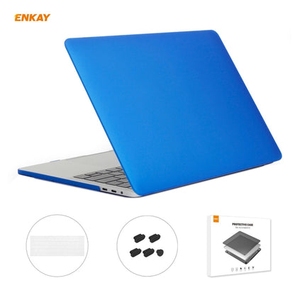 ENKAY 3 in 1 Matte Laptop Protective Case + US Version TPU Keyboard Film + Anti-dust Plugs Set for MacBook Pro 13.3 inch A1706 / A1989 / A2159 (with Touch Bar)