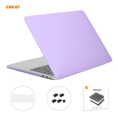 ENKAY 3 in 1 Matte Laptop Protective Case + US Version TPU Keyboard Film + Anti-dust Plugs Set for MacBook Pro 13.3 inch A1706 / A1989 / A2159 (with Touch Bar)