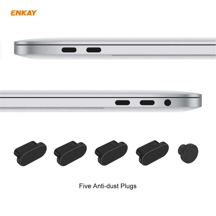 ENKAY 3 in 1 Matte Laptop Protective Case + US Version TPU Keyboard Film + Anti-dust Plugs Set for MacBook Pro 13.3 inch A1706 / A1989 / A2159 (with Touch Bar)