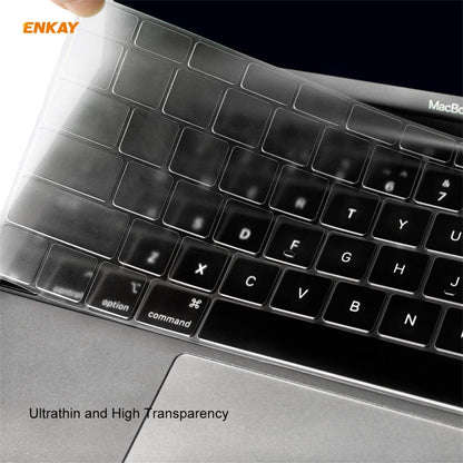 ENKAY 3 in 1 Crystal Laptop Protective Case + EU Version TPU Keyboard Film + Anti-dust Plugs Set for MacBook Pro 13.3 inch A1708 (without Touch Bar)