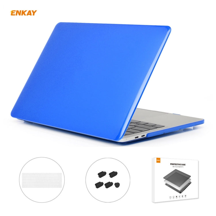 ENKAY 3 in 1  Crystal Laptop Protective Case + EU Version TPU Keyboard Film + Anti-dust Plugs Set for MacBook Pro 15.4 inch A1707 & A1990 (with Touch Bar)