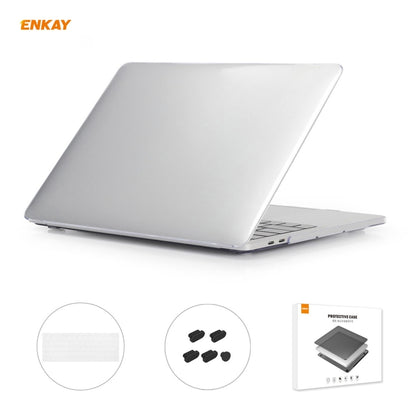 ENKAY 3 in 1  Crystal Laptop Protective Case + EU Version TPU Keyboard Film + Anti-dust Plugs Set for MacBook Pro 15.4 inch A1707 & A1990 (with Touch Bar)