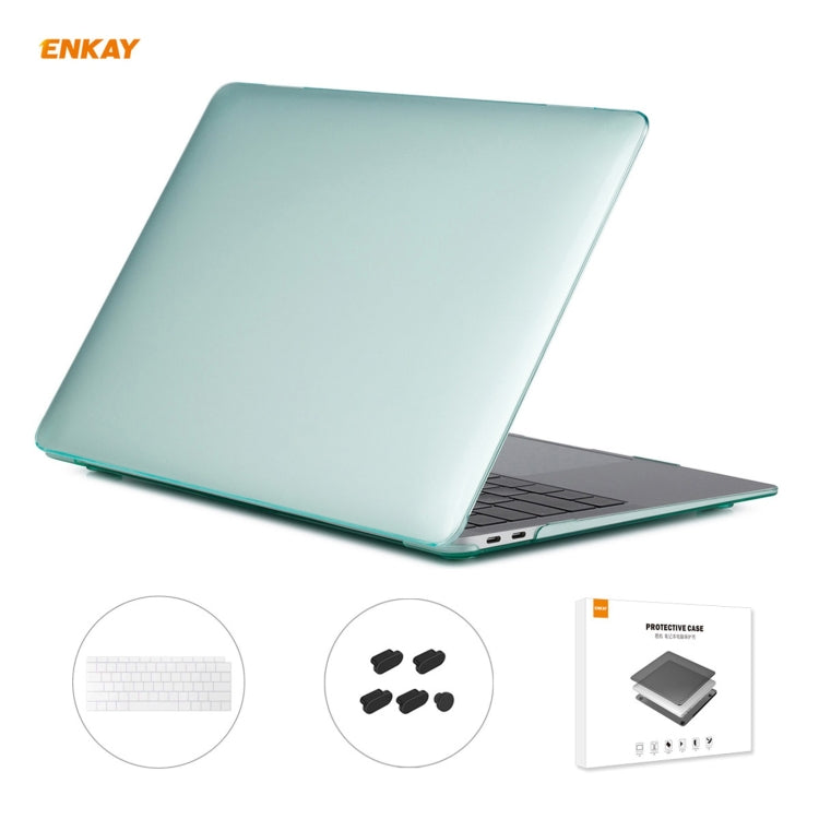 ENKAY 3 in 1 Crystal Laptop Protective Case + US Version TPU Keyboard Film + Anti-dust Plugs Set for MacBook Air 13.3 inch A1932 (2018)