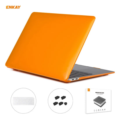 ENKAY 3 in 1 Crystal Laptop Protective Case + US Version TPU Keyboard Film + Anti-dust Plugs Set for MacBook Air 13.3 inch A1932 (2018)